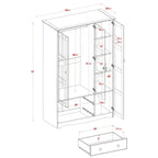 Armoire 3 portes - Blanc/Moka/Java - Bois massif