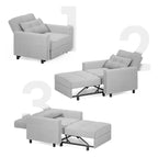 Canapé-lit convertible 3-en-1, Canapé-chaise dépliable, Lit pliant convertible pour salon