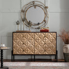 Commode Diamant Géométrique 3D Mid-Century Moderne