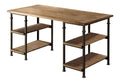 Bureau d'écriture industriel vintage 1 pièce avec 4 étagères ouvertes