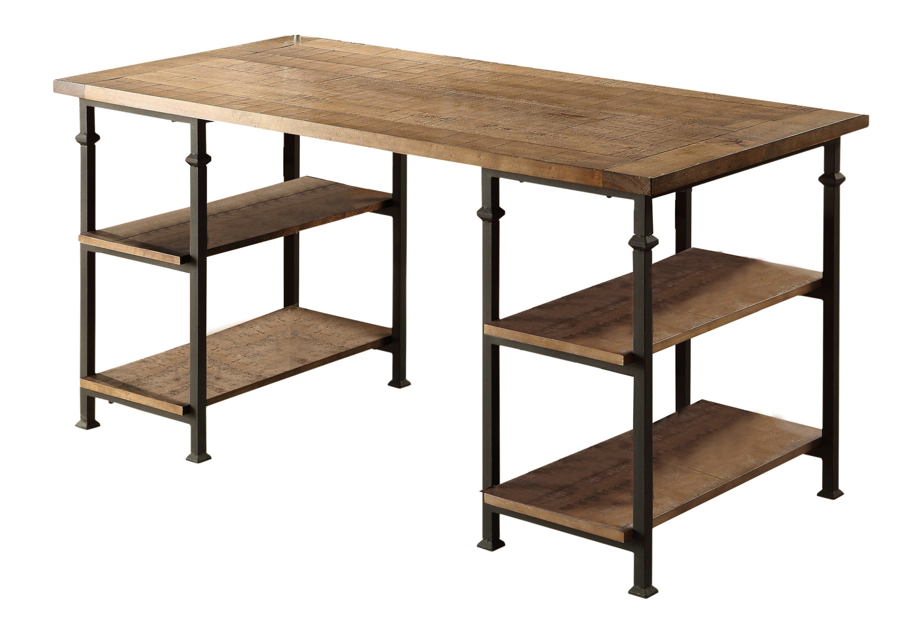 Bureau d'écriture industriel vintage 1 pièce avec 4 étagères ouvertes