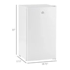 Mini-réfrigérateur de 3,2 pi³ avec congélateur, réfrigérateur compact à porte unique avec thermostat réglable pour chambre à coucher