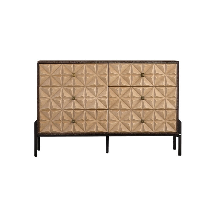 Commode Diamant Géométrique 3D Mid-Century Moderne
