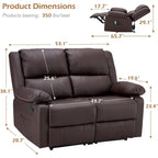 Causeuse inclinable 2 places avec fonction de chauffage et de massage