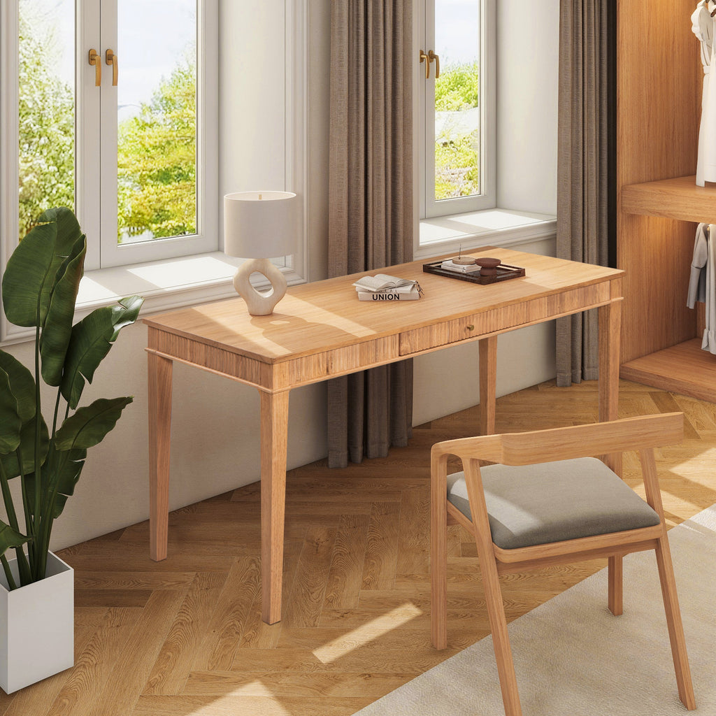 Bureau d'écriture cannelé 1 tiroir de style ferme moderne