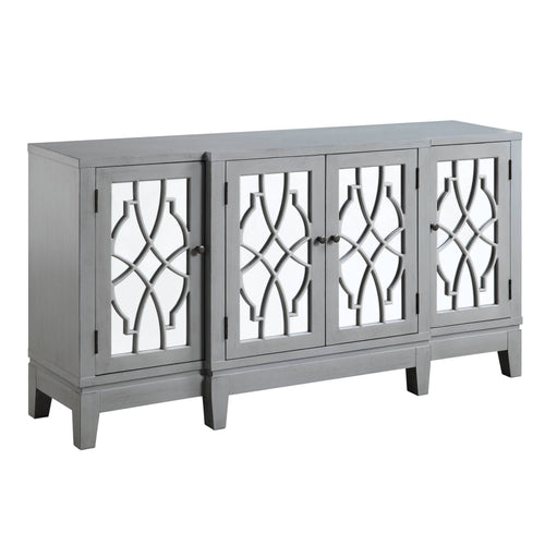 Meuble console en bois avec finition gris antique