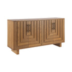 Buffet bas moderne avec 4 portes et poignées métalliques