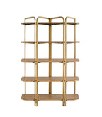 4-Meuble de rangement à cinq niveaux en bois avec placage en frêne et structure en fer festonné