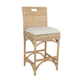 Tabouret de comptoir en rotin naturel tressé avec poignée