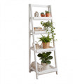 Étagère de rangement et support à plantes pliant 4 niveaux en bois d'acacia fait main, minimaliste, pour intérieur/extérieur