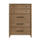Commode à 5 tiroirs en placage de hickory avec tiroir inférieur doublé de cèdre