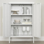 Armoire de rangement métallique à 2 portes avec étagères réglables