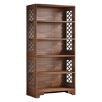 Étagère Mid-Century 6 Niveaux Marron Vintage avec Design en X