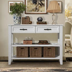 Table console de 42 po avec tiroirs et étagères à niveaux