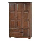 Armoire 3 portes - Blanc/Moka/Java - Bois massif