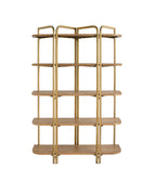 4-Meuble de rangement à cinq niveaux en bois avec placage en frêne et structure en fer festonné